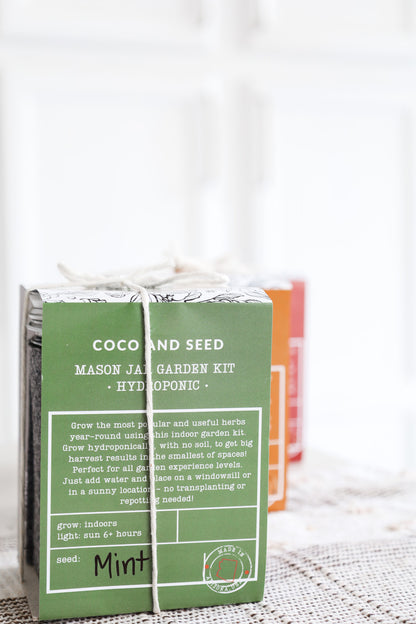 Mint Hydroponic Mason Jar Garden Kit