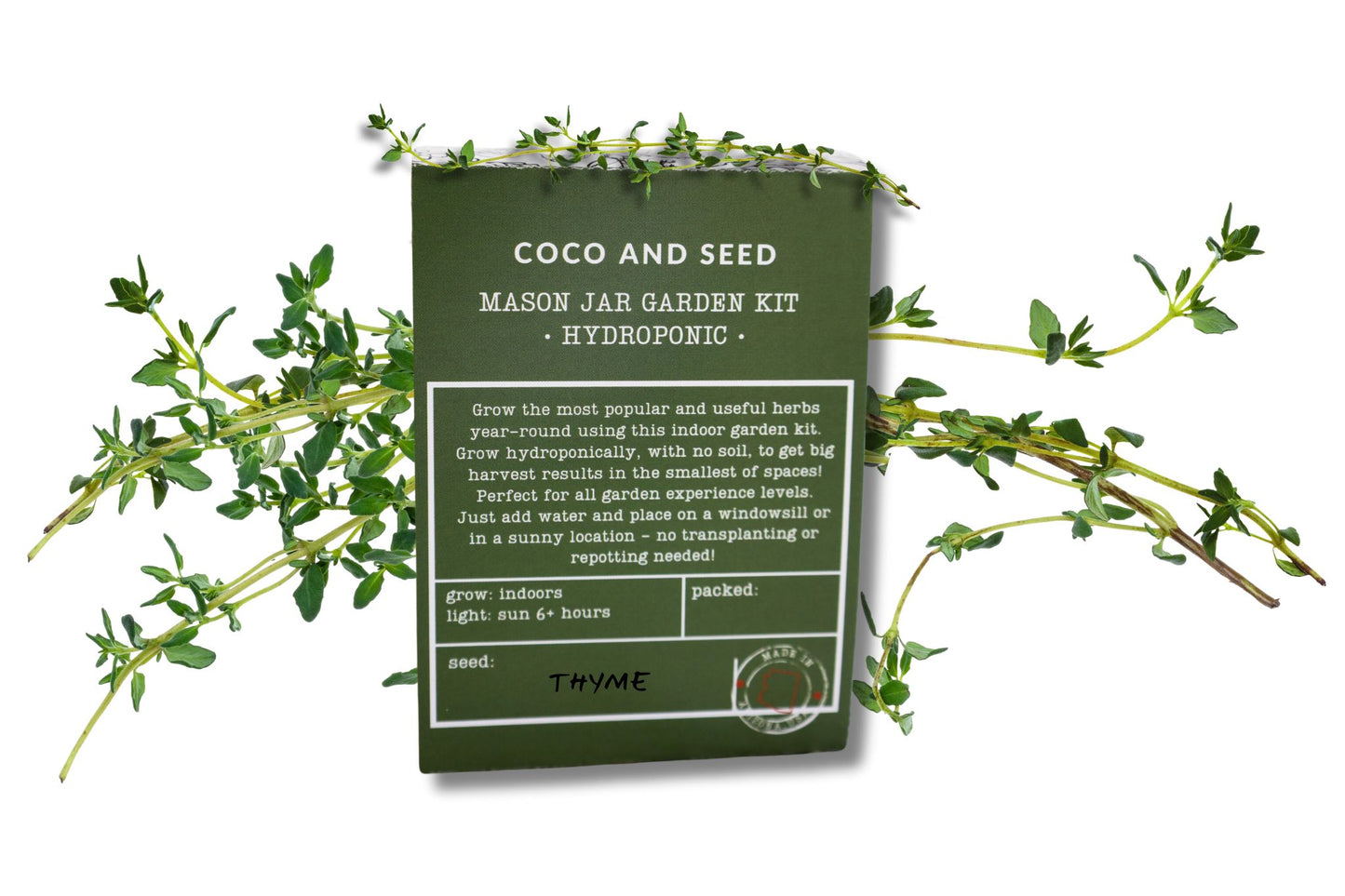 Thyme Hydroponic Mason Jar Garden Kit