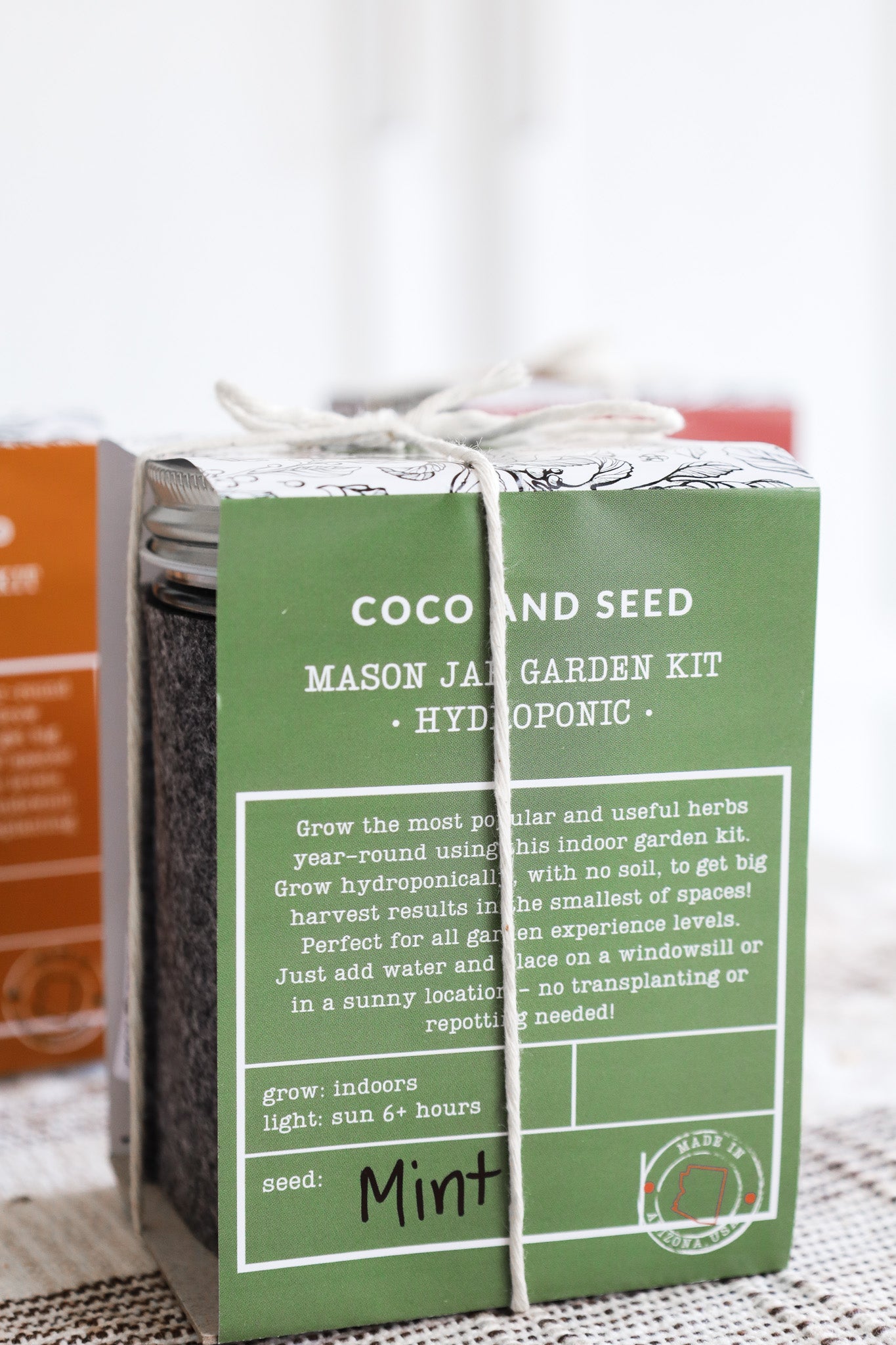 coco and seed packaging for mint kit
